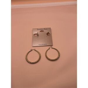 Sensitive Ears Women's Gold-Tone Hypoallergenic Hoop Earrings